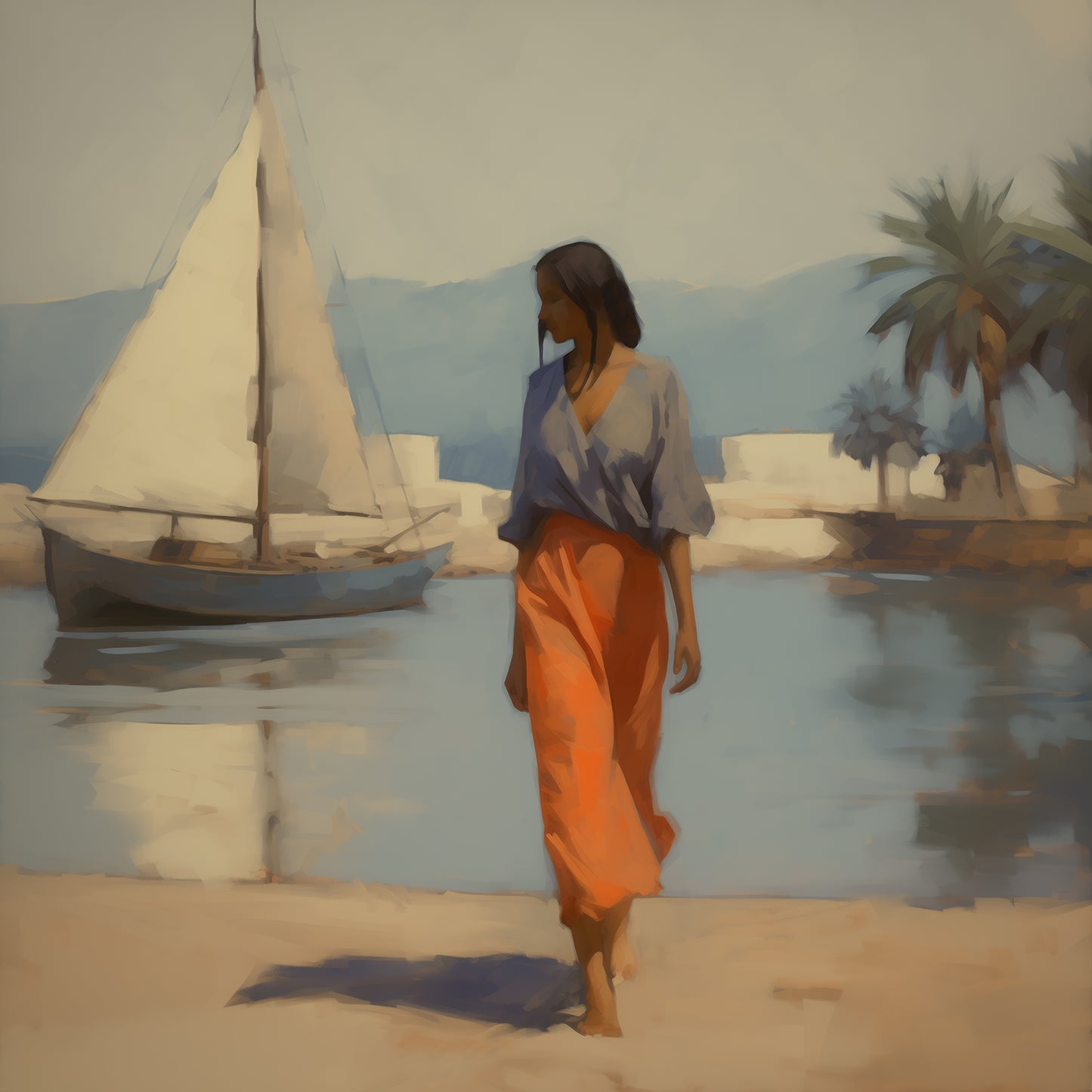 WOMAN AND BOAT